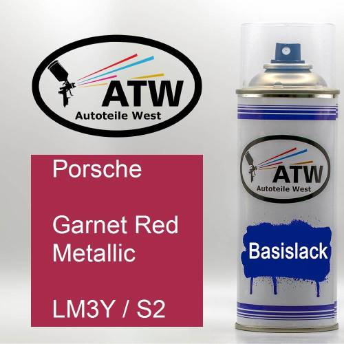 Porsche, Garnet Red Metallic, LM3Y / S2: 400ml Sprühdose, von ATW Autoteile West.